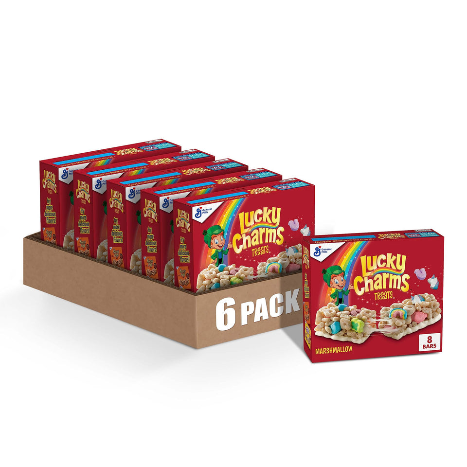 Lucky Charms Treat Bars packaging for on-the-go snacking.