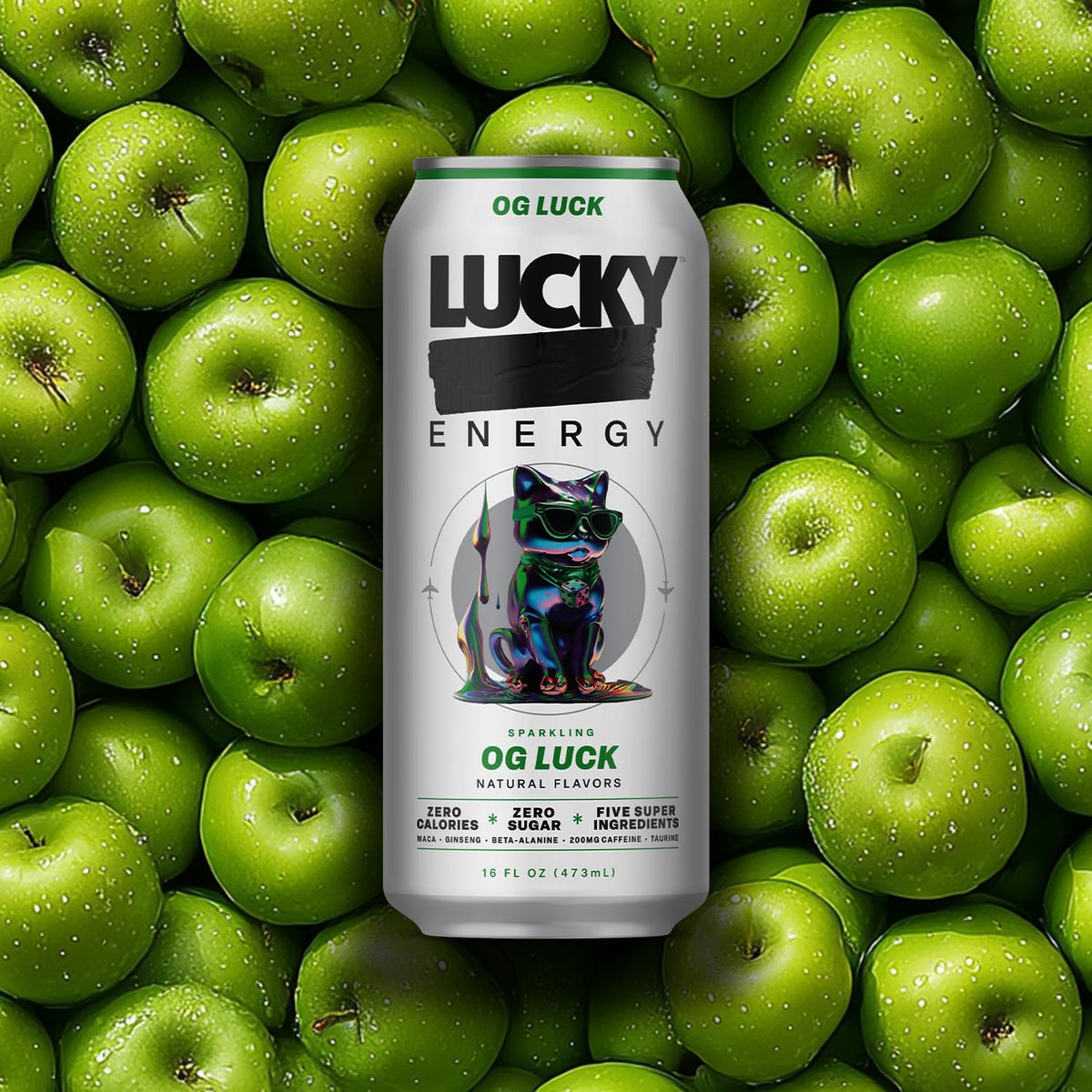 Lucky Energy beta-alanine taurine ingredients graphic for sustained performance.