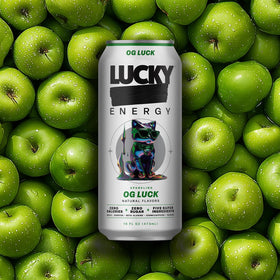 Lucky Energy beta-alanine taurine ingredients graphic for sustained performance.