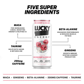 Lucky Energy Rizzberry-Cream pour into glass for a refreshing finish.