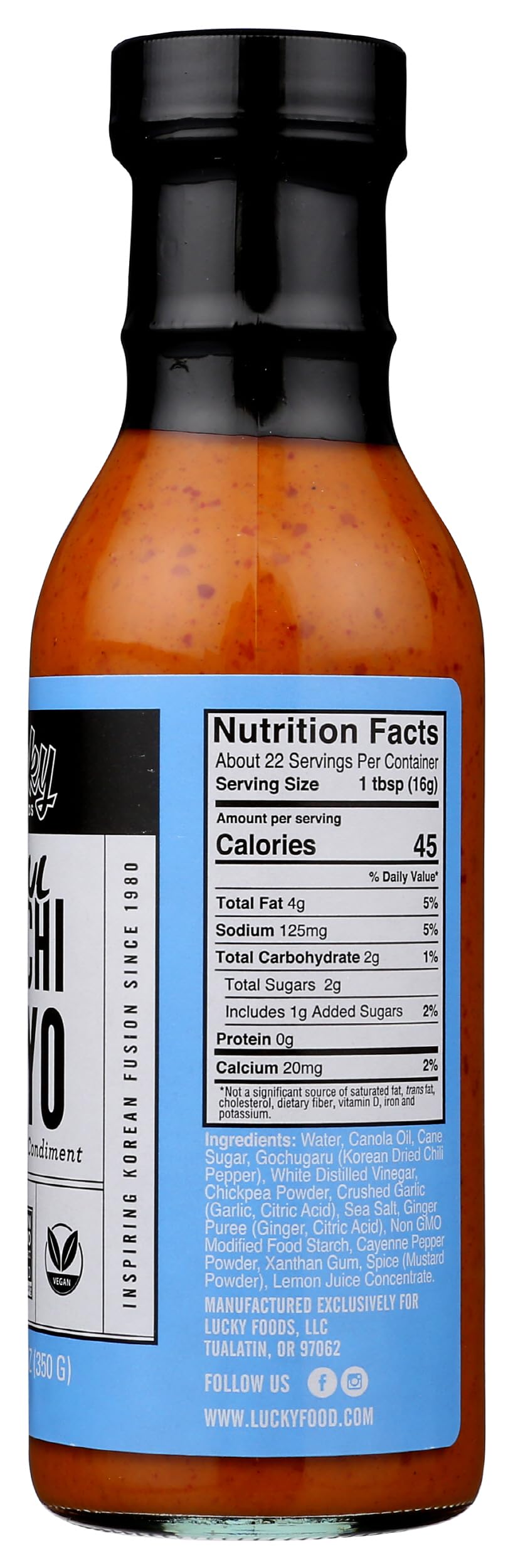 Lucky Foods Kimchi Mayo veggie bowl pairs well with fresh vegetables and grains.