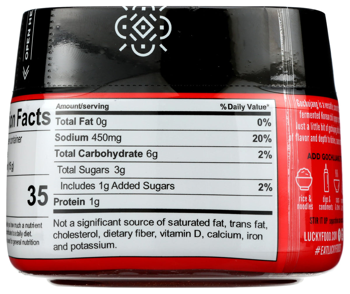 Lucky Foods Seoul Gochujang jar close-up highlighting glossy texture for marinades