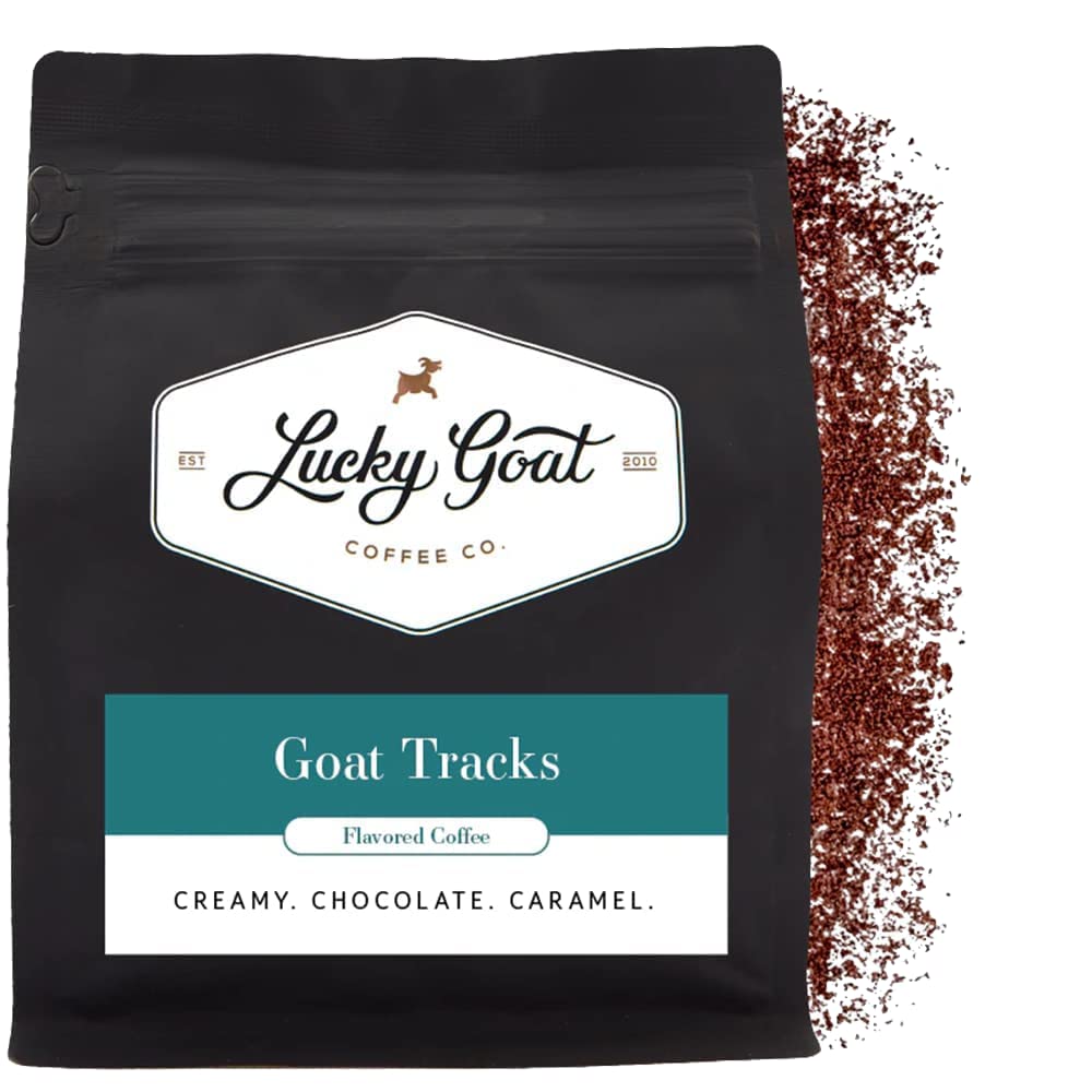 Lucky Goat Goat Tracks bag showing chocolate and caramel notes for a comforting morning cup
