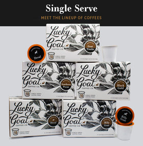 Lucky Goat Southern Pecan pods brewed cup capturing nutty sweet finish