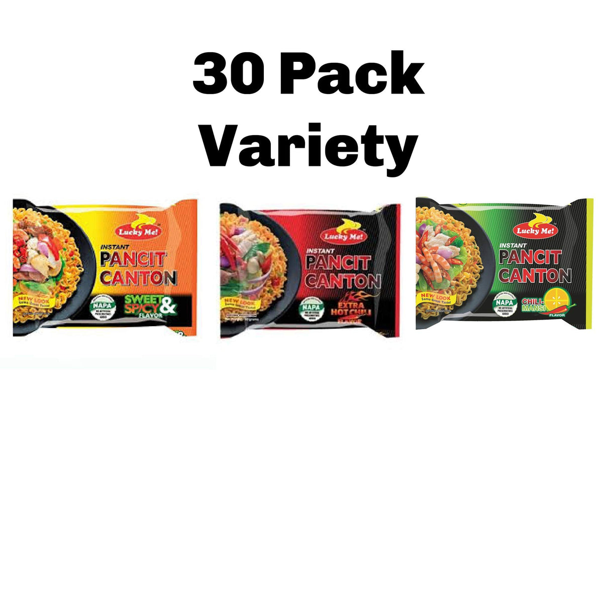 Lucky Me Pancit Canton Chilimansi flavor noodles with tangy lime-chili notes for flavorful lunches