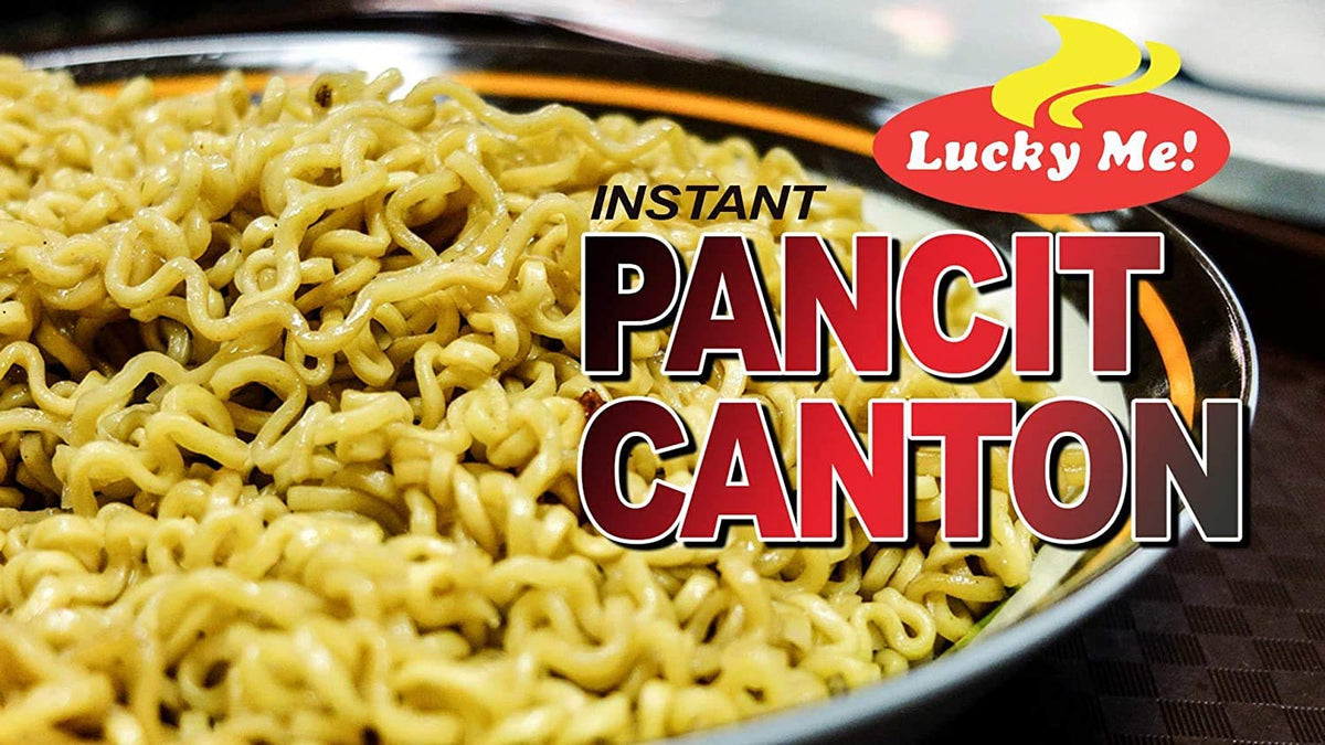 Lucky Me Pancit Canton Sweet Spicy flavor noodles with balanced heat and sweetness