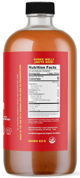 Lucy’s ACV diluted with water, mild taste ideal for beverages.