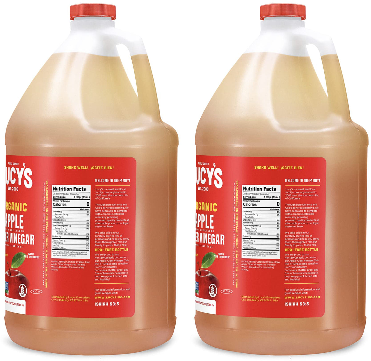 Lucy’s diluted pour demonstrates milder acidity ideal for beverages and dressings