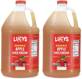 Lucy’s Apple Cider Vinegar with the Mother bottle shows raw, unfiltered quality for cooking