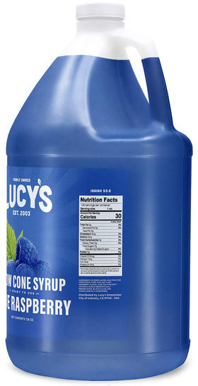Pour Lucy's Blue Raspberry syrup over ice to create bold flavors.