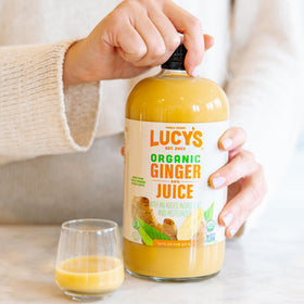 Lucy’s ginger juice kitchen setting suggests simple daily use