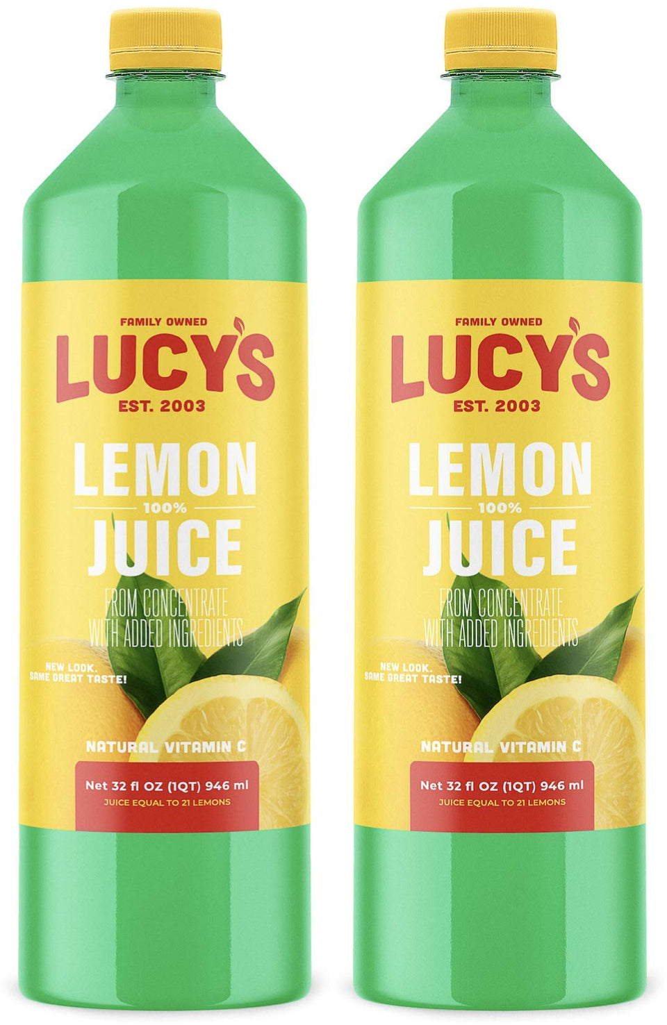 Lucys Lemon Juice 32oz bottle front for quick flavor in recipes.