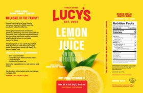 Gallon-equivalent note indicates juice from about 21 lemons.