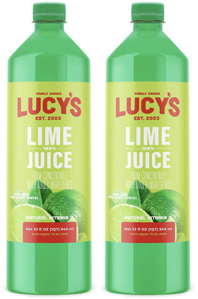 Lucy’s Lime Juice 32oz bottle 2-pack for convenient summer drinks.