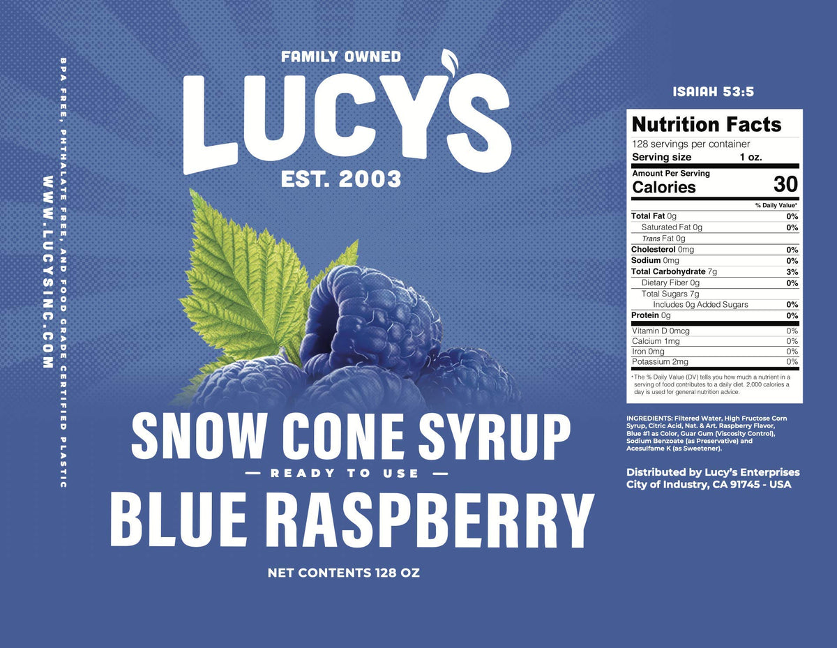Close-up of Lucy's label highlights quality and family-owned care.