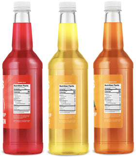Lucy’s Pineapple syrup bottle delivering bright, tangy flavor to snow cones.
