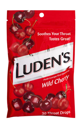 Luden's throat drops close-up showing wild cherry and watermelon flavors