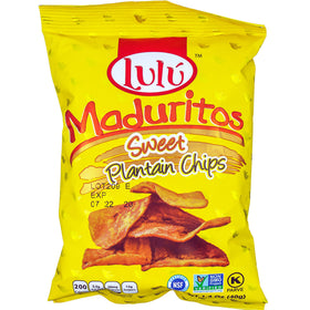 LULU Maduritos bag detail, crisp ripe plantain slices for a natural no-added-sugar treat