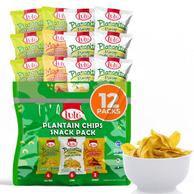 LULU Plantain Chips Lemon flavor bag for on-the-go snacking.