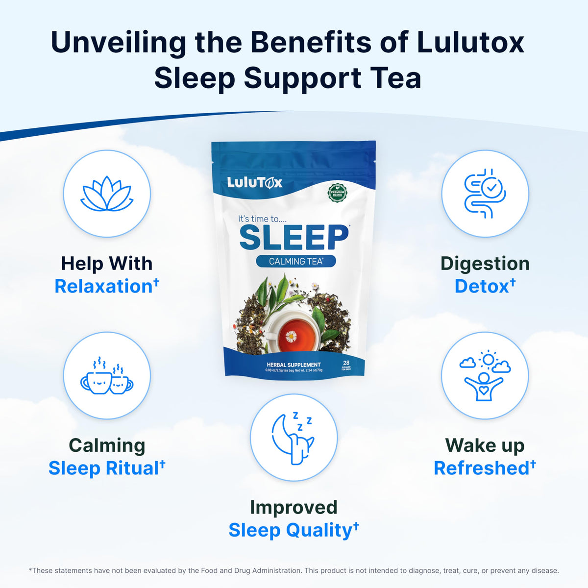 Lulutox Deep Sleep Tea cup after a calming steep.