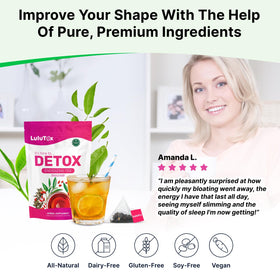 LULUTOX Detox Tea peach-tea bag ready for daily enjoyment