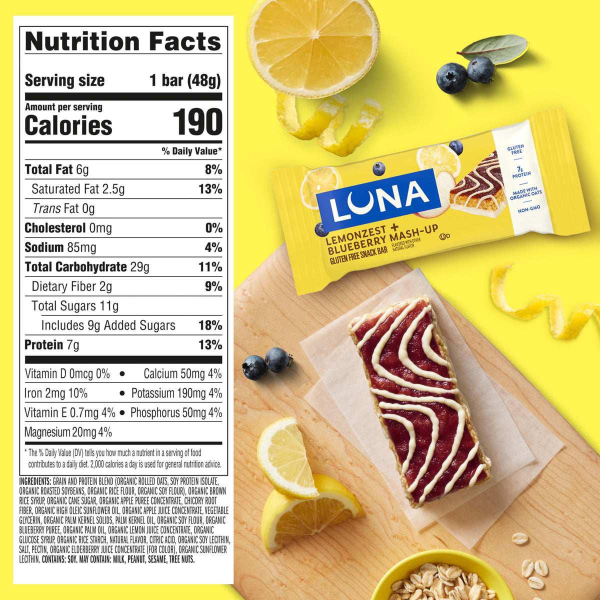 Luna Bar Mash-Ups packaging showing two flavors in one convenient snack