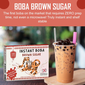 Lunar Lifts brown sugar boba pearls close-up showing chewy texture for drinks.