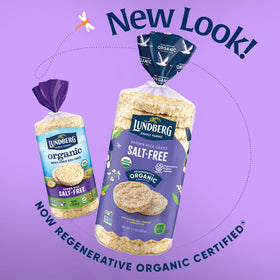 Lundberg brown rice cakes vegan snack option for plant-based eating.