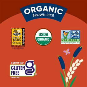 Lundberg Family Farms logo highlighting organic rice heritage and sustainability.