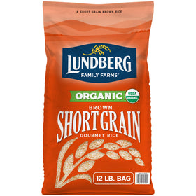 Lundberg Organic Short Grain Brown Rice bulk bag ready for pantry storage and everyday meals.