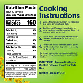 Lundberg Vegan non-GMO gluten-free rice option for diverse diets.