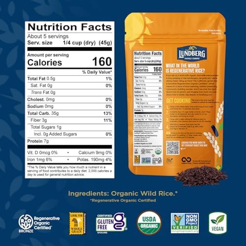 Lundberg Wild Rice regenerative organic certified logo signaling soil health and ethical farming.