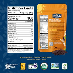 Lundberg Wild Rice regenerative organic certified logo signaling soil health and ethical farming.