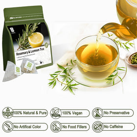 Luoptea steaming cup of herbal tea with inviting fragrance