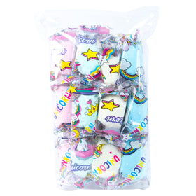 Lupy Lups cotton candy bulk 24 bags in rainbow colors for quick party snacking.