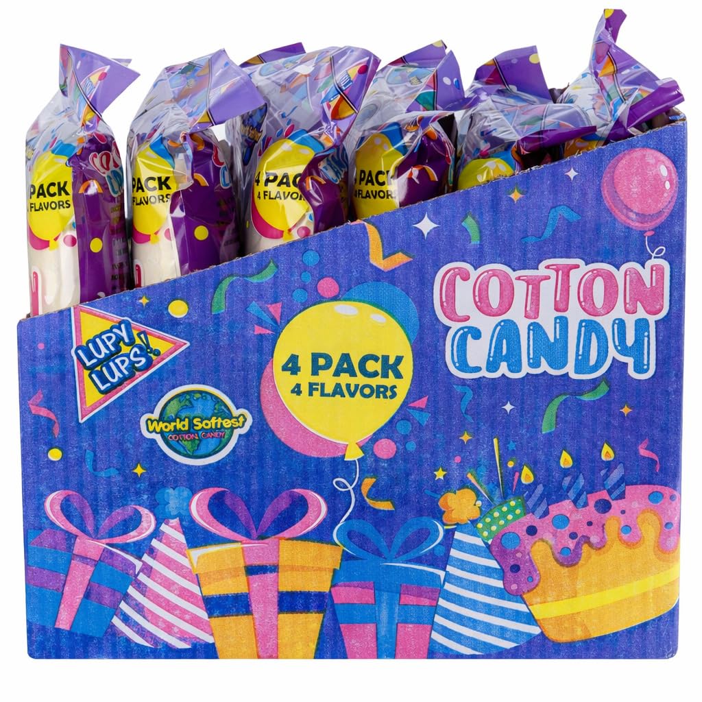 LUPY LUPS! individually wrapped cotton candy packs emphasize freshness and easy gifting.
