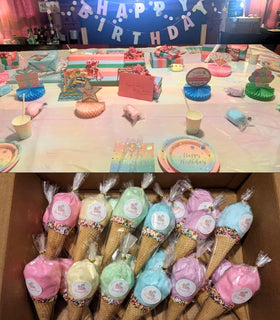 Lupy Lups! Shelf display of cotton candy, helps attract kids' attention.