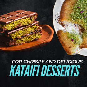 Lushpantry kataifi ice cream topping adds texture to frozen desserts.