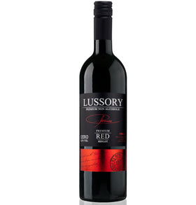 Lussory Premium Merlot bottle 0.0% alcohol for celebrations without compromise.