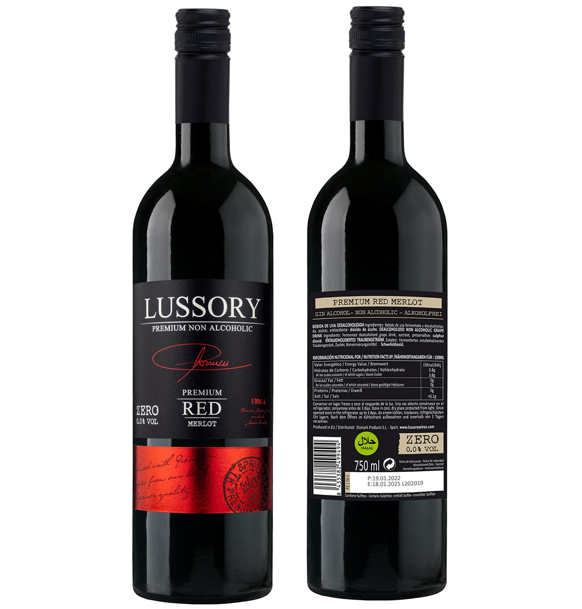 Lussory Premium Merlot from La Mancha vineyards, Spain, showcasing quality and terroir.