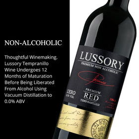 Lussory Tempranillo dealcoholized dining scene suggesting versatile meal pairings.
