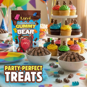 Luve party display with multiple bags for gatherings.