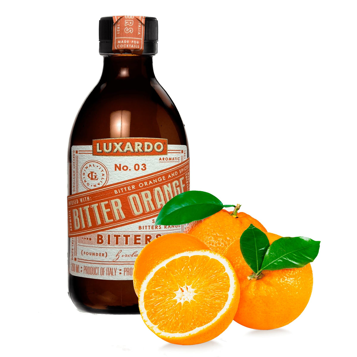 Luxardo Aromatic Infused Bitter Orange being poured into a glass for brightness