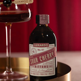 Luxardo Aromatic Infused Bitters in an Old Fashioned setup.