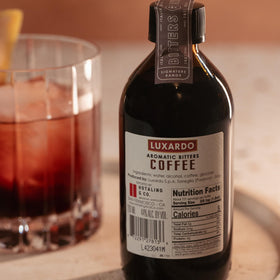 Negroni served with Luxardo Aromatic Infused Coffee Bitters.