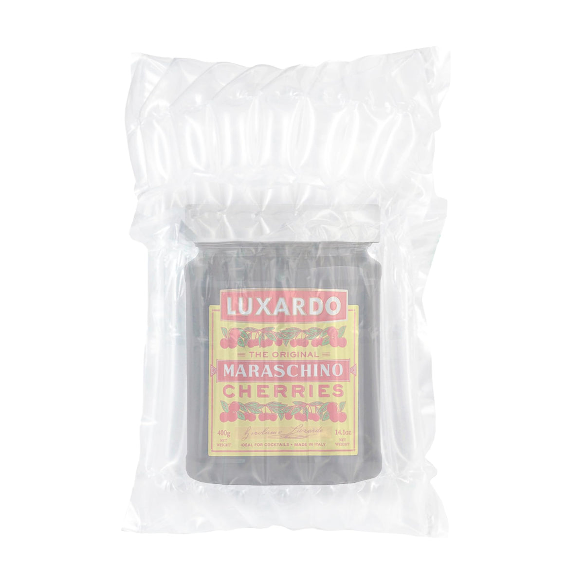 Luxardo cherries in syrup glass showcases decadent flavor for cocktails and desserts.