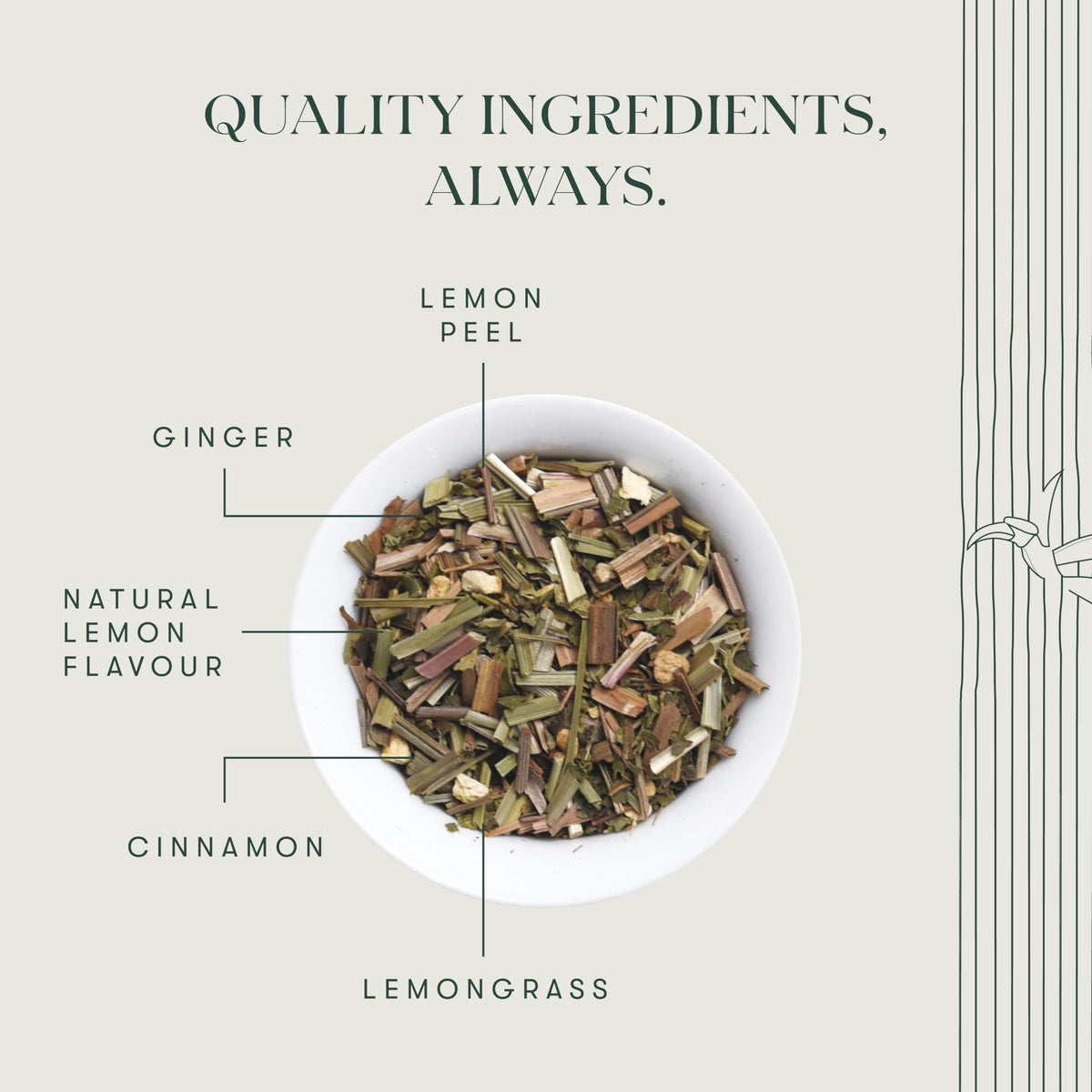 Luxmi Estates Lemon Ginger Tea lemon peel highlights citrus zest