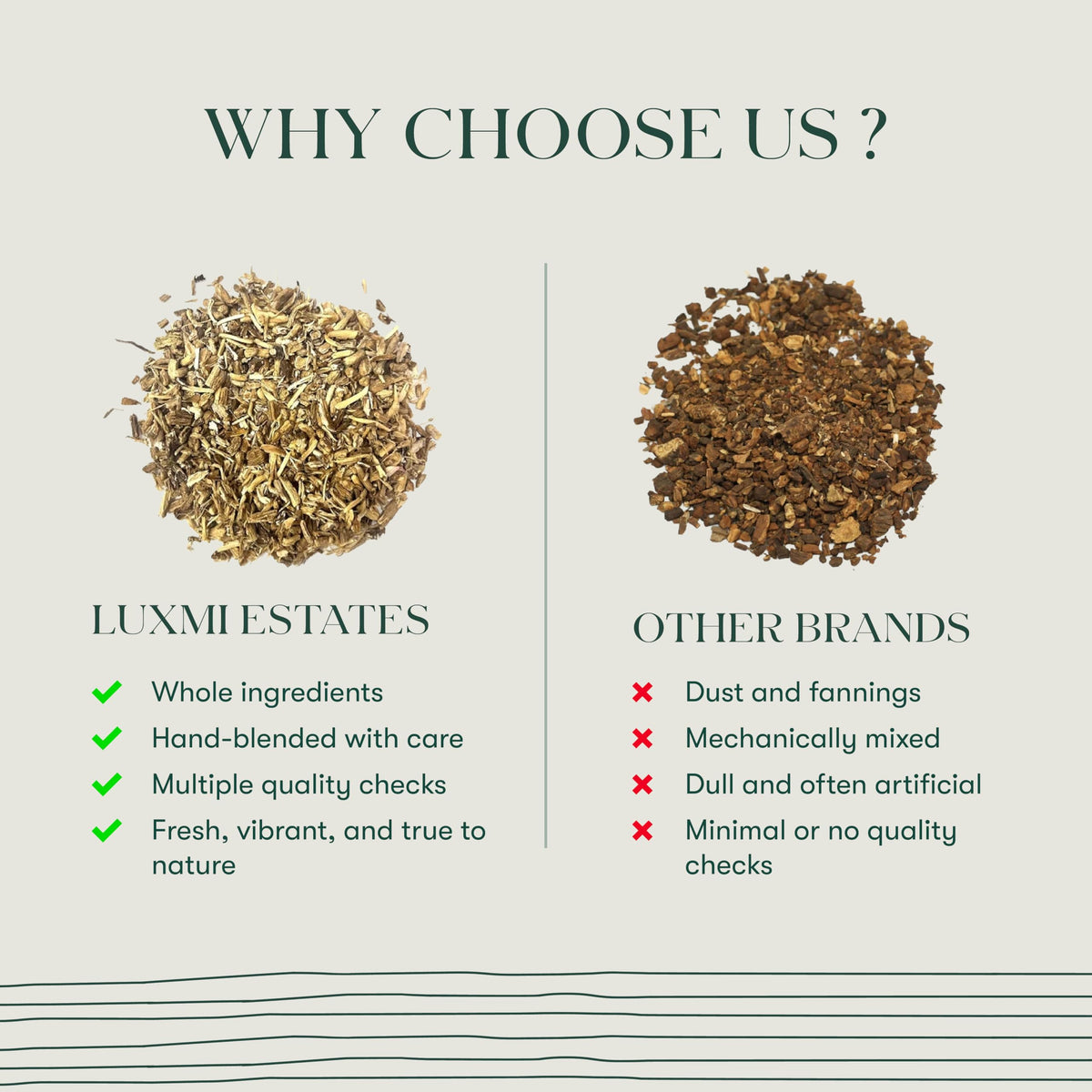 Luxmi Estates Tea Brewing Dandelion Infusion in cup with earthy aroma.