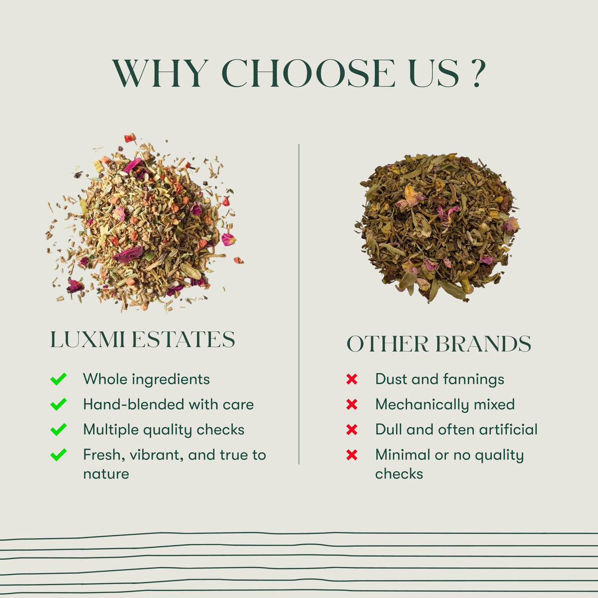 Luxmi Estates Valerian Dream organic ingredients showcase pesticide-free, farm-to-cup purity.