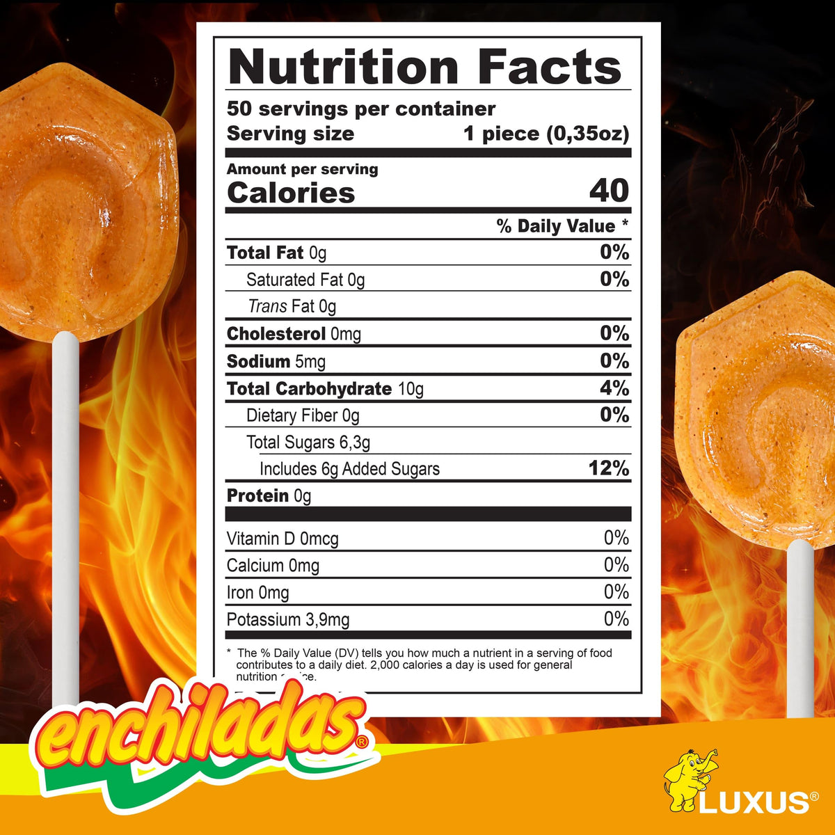 Luxus Enchiladas pineapple candy piece for tropical sweetness with heat